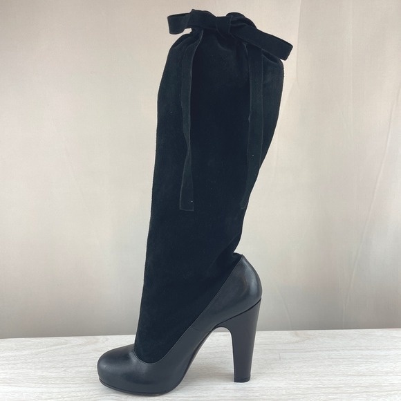 MARC JACOBS Womens Boots (38) (8) Black Suede Leather Rave 90s Whimsigoth Italy - Picture 1 of 10